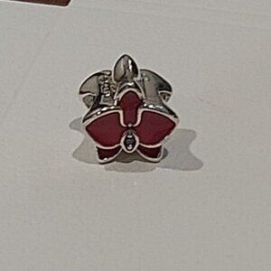 Authentic PANDORA *RETIRED* Sterling Silver Radiant Orchid Enamel CZ  792074EN69
